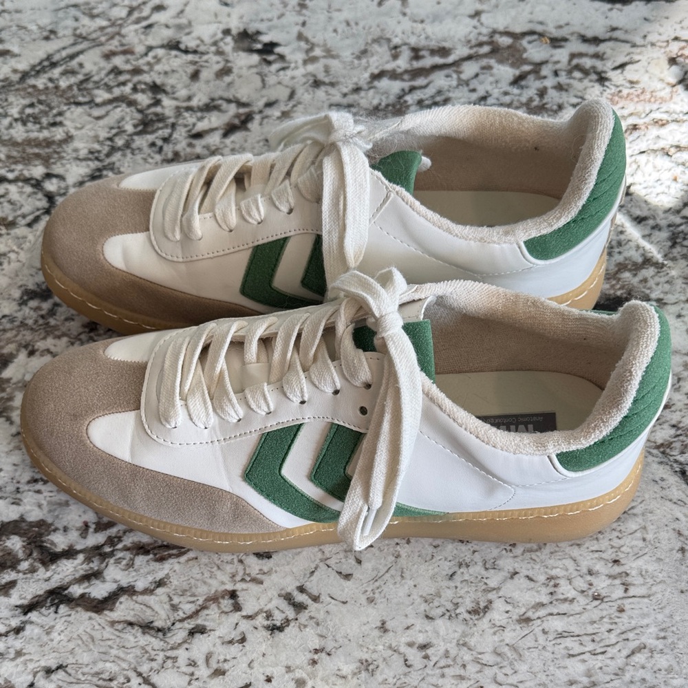 Stylish Green and White Womens Sneakers